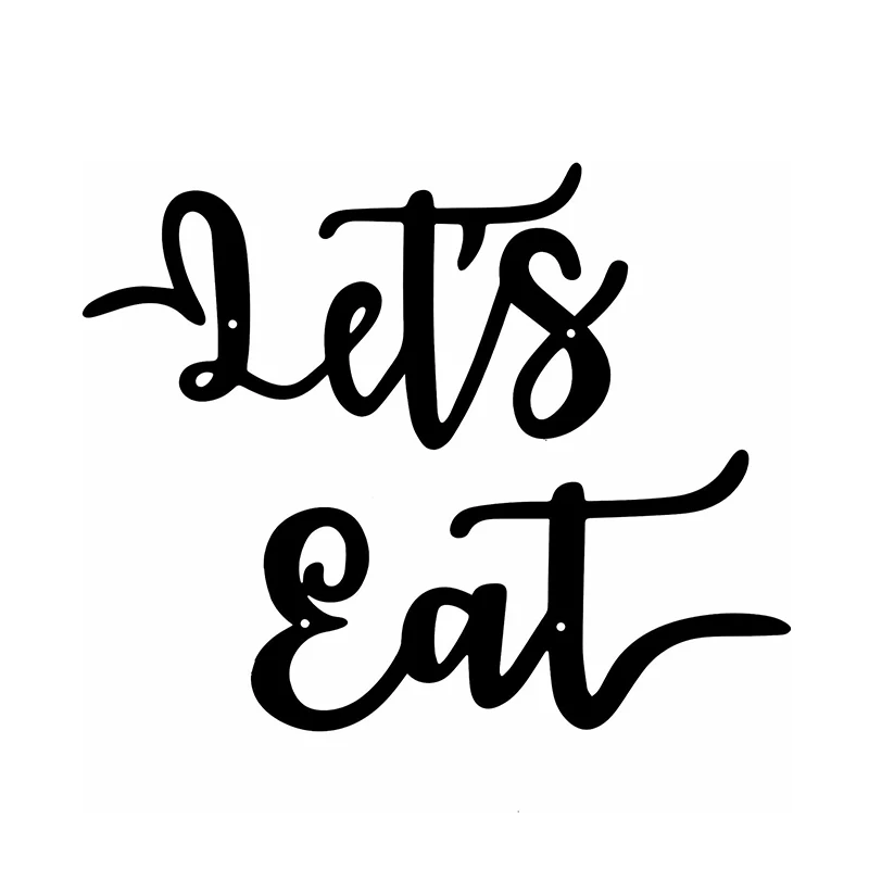 

Металлический знак Let's Eat, 2 шт., деревенский черный вырез, кухня, Декор для дома, аксессуары, Декор