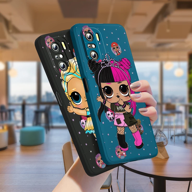 

Surprise Doll L.O.L For Xiaomi Redmi Note 11 10S 10 9S 9T 9 8T 8 Pro Plus 7 6 5 4G 5G Liquid Silicone Soft Rope Phone Case