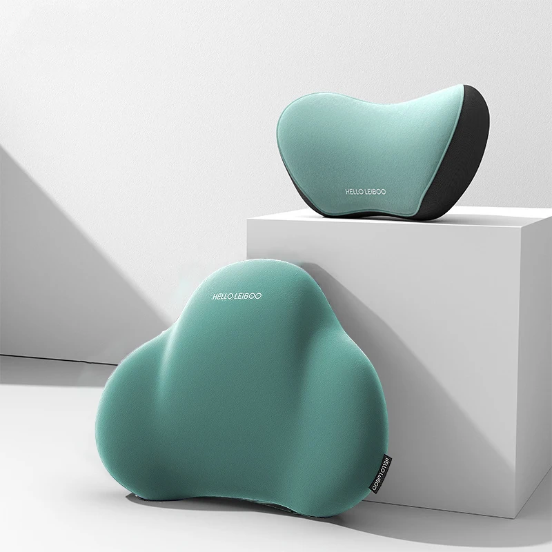 

Auto Seat Back Headrest Lumbar Support Car Neck Pillow Set Memory Foam Travel Cushion Accessories