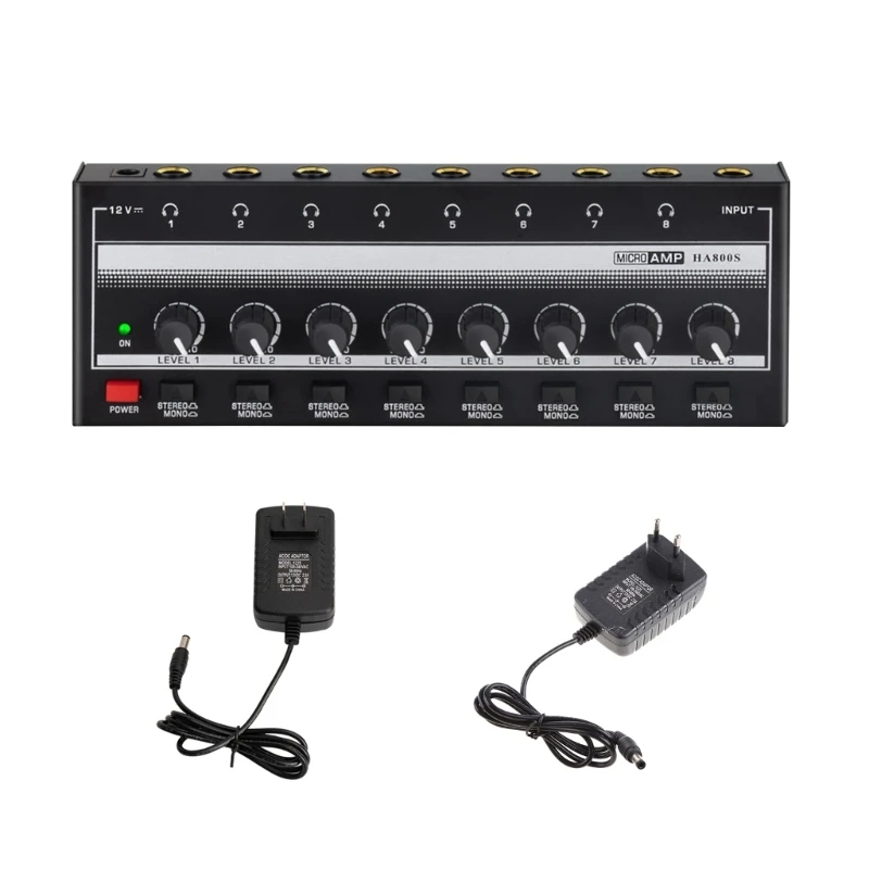 

Professional 8 Channel Headphone Amplifier Mixer Amplifier for Outdoor Performances,Small Concert Mixer Bar Amplifiers