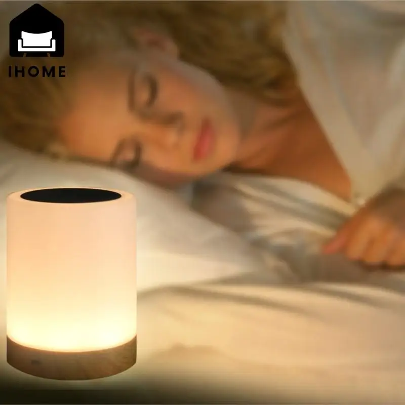 

IHOME New LED Colorful Creative Wood Grain Charging Night Light Gift Bedside Lamp Table Lamp Touch Pat Atmosphere Lamp New 2023
