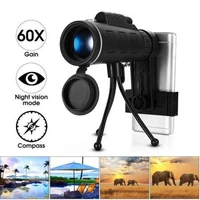 40x60 military handheld hd monocular telescope for traveling hunting camping hiking 1500m 9500m with cliptripod