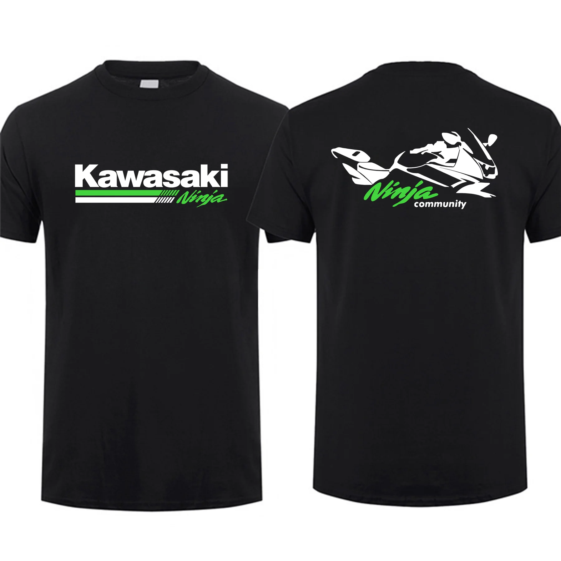 

2023 Hot Sale Summer 100% Cotton Kawasaki Ninja Community Motorcycle T Shirt Men Short Sleeves Cool Hip Hop Streetwear T-shirt