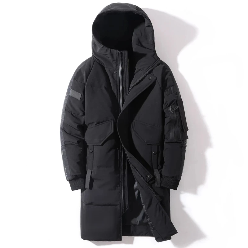 2022 New Men's Thick Warm Winter Down Jacket Overcoat Camouflage Windproof Long Jacket Male 80% White Duck Down Outwear Coats