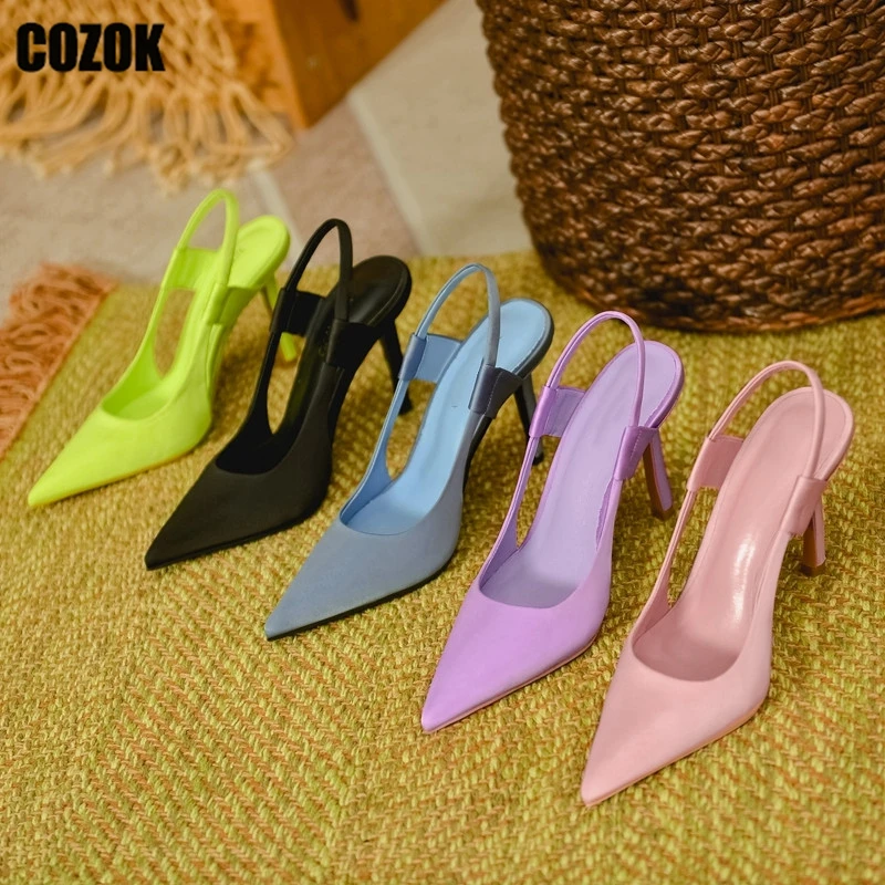 

Женские сандалии с острым носком, лето 2023, женские сексуальные туфли на тонком высоком каблуке, женские элегантные туфли-лодочки, Женская Классическая новая обувь