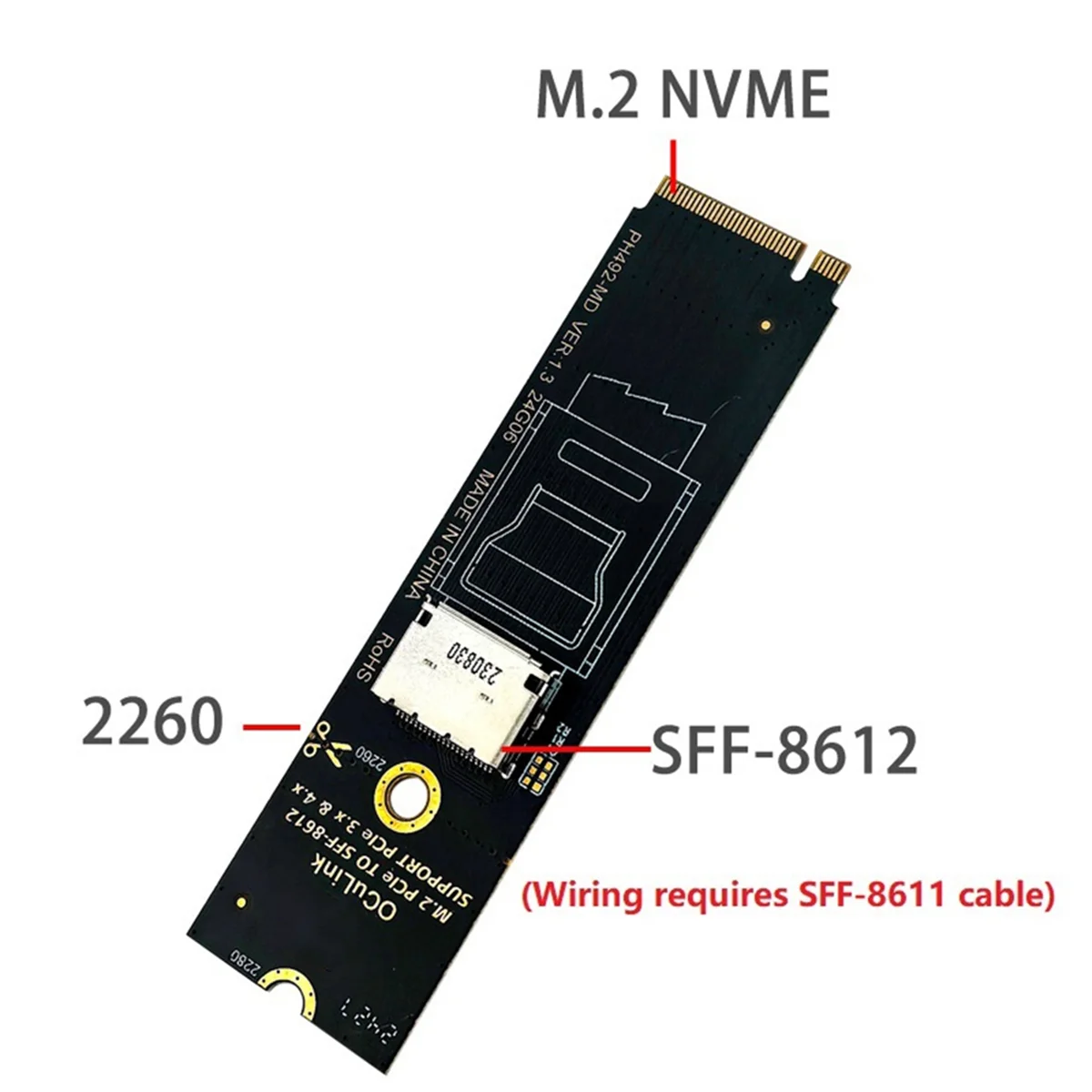 Адаптер M.2 NVMe PCIe для Oculink Женский адаптер Mkey Nvme к фото NVME U.2 U.3 SSD