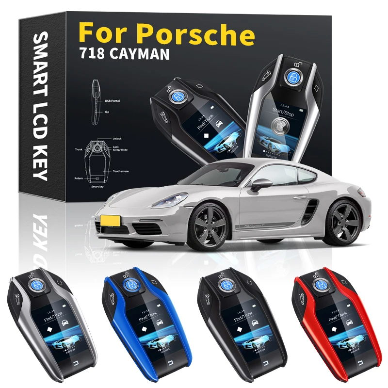 

For Porsche 718 CAYMAN Keyles Entry Remote Car Key Modified Smart LCD 2001 2002 2003 2004 2005 2006 2010 2012 2013 2014-2022