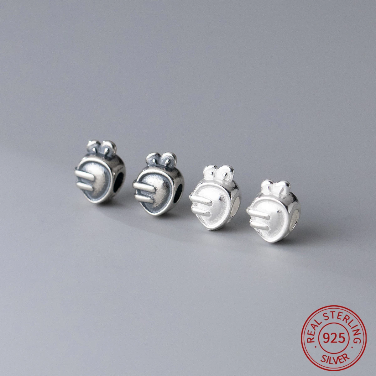 

S925 silver cute carrot big hole spacer beads DIY bracelet Individual retro loose bead for jewelry making needle work findings