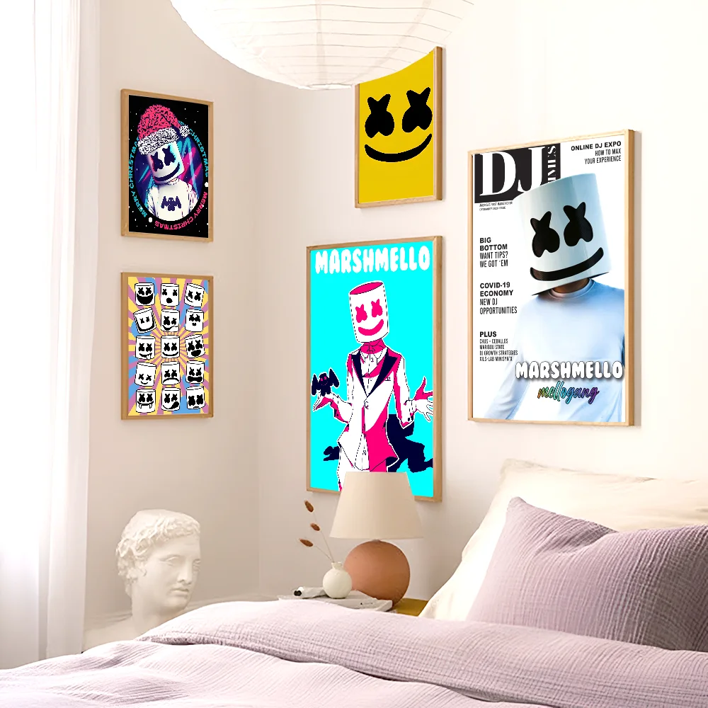 DJ M-Marshmello кино липкие постеры красивая наклейка на стену для гостиной бара