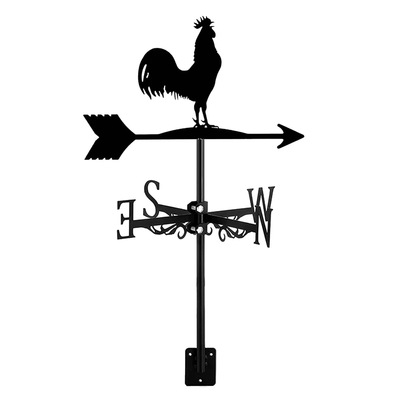 

Weathervane With Animal Chickens Garden Stake Weather Vane Wind Direction Indicator Rooster Cockerel Ornament Art Craft