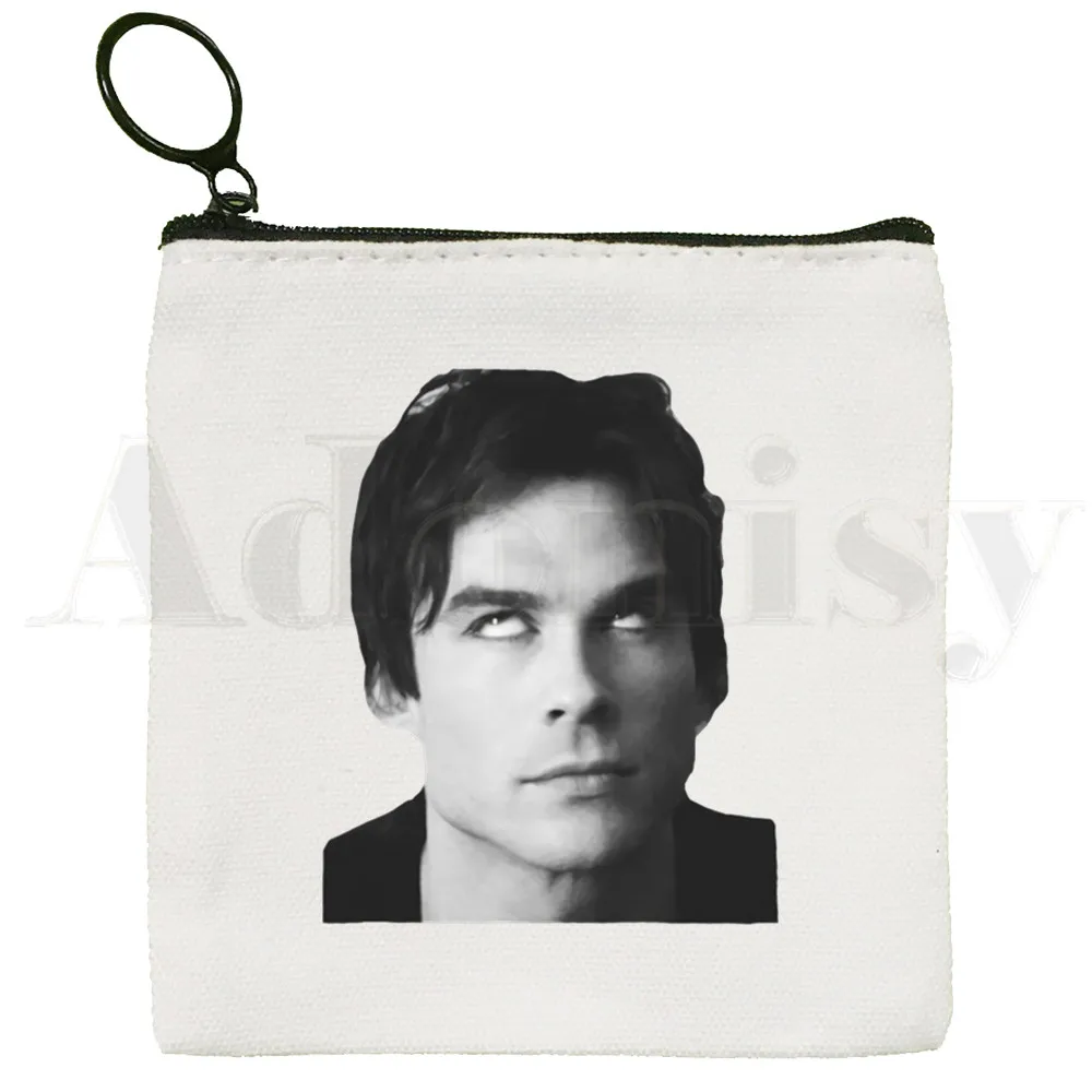 Damon Salvatore Coin Purse Illustration Key Case Chronicles Vampiricas Simple Small Bag The Vampire Diaries Creative Coin Purse