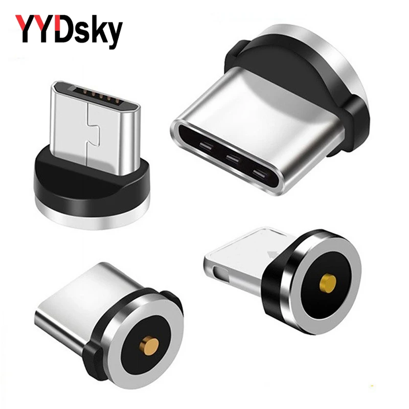 yydsky 6 pcs 360 rotation magnetic tips for mobile phone replacement parts easy operate durable converter charging cable adapter free global shipping