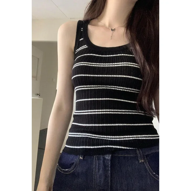 Высококачественный дышащий трикотаж в тонкую полоску женская летняя новая