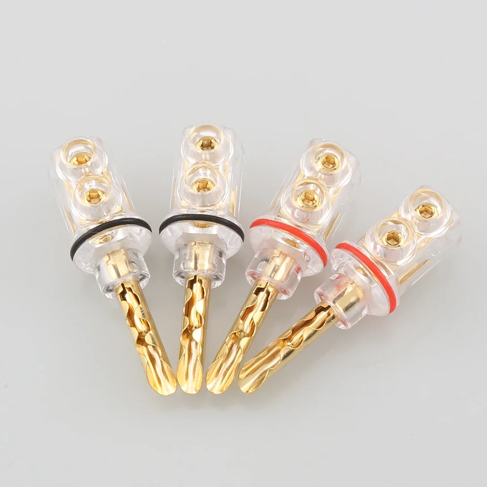 4 шт. Hi-Fi аудио родиевое покрытие позолоченный BFA банан прозрачная крышка