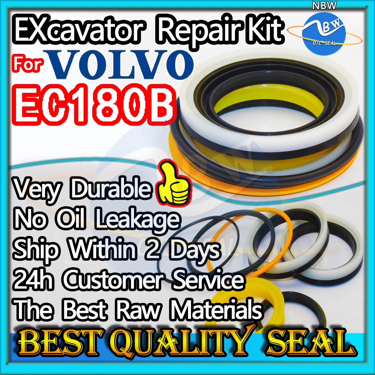 

For VOLVO EC180B High Quality Oil Seal Kit Excavator Repair Engine O-ring Cylinder BOOM ARM Bucket Hydraulic Pump Digger Adjust