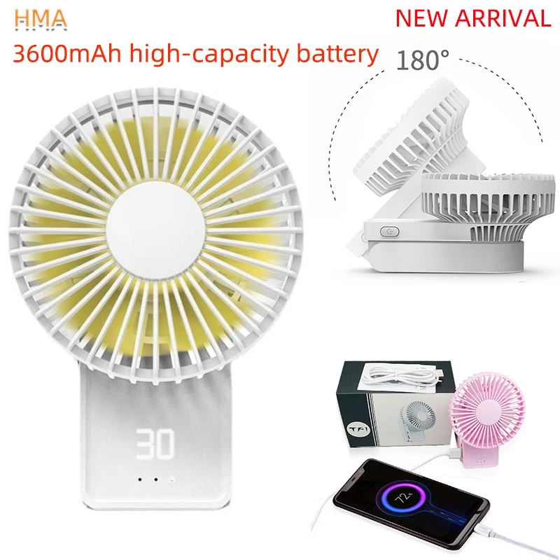 

Portable Wireless Fan Folding Desktop Fan LCD Digital Display Air Fan Home Student Portable Fan USB Charging Mini Fan Air Cooler