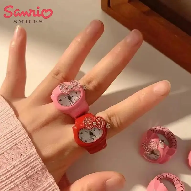 

Cute Watch Anime Hellokittys Sanrio Kawaii Fashion Couple Ring Jewelry Accessories Ornaments Cartoon Creative Birthday Gift