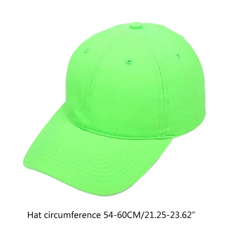 Unisex Fluorescent Neon Safety Baseball Bright Solid Color High Visibility Outdoor Sunscreen Hip Hop Snapback Hat images - 6