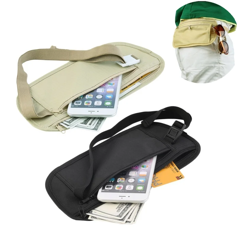 

Cloth Travel Pouch Hidden Wallet Passport Money Waist Belt Bag Slim Secret Security Useful Travel Storage Bag