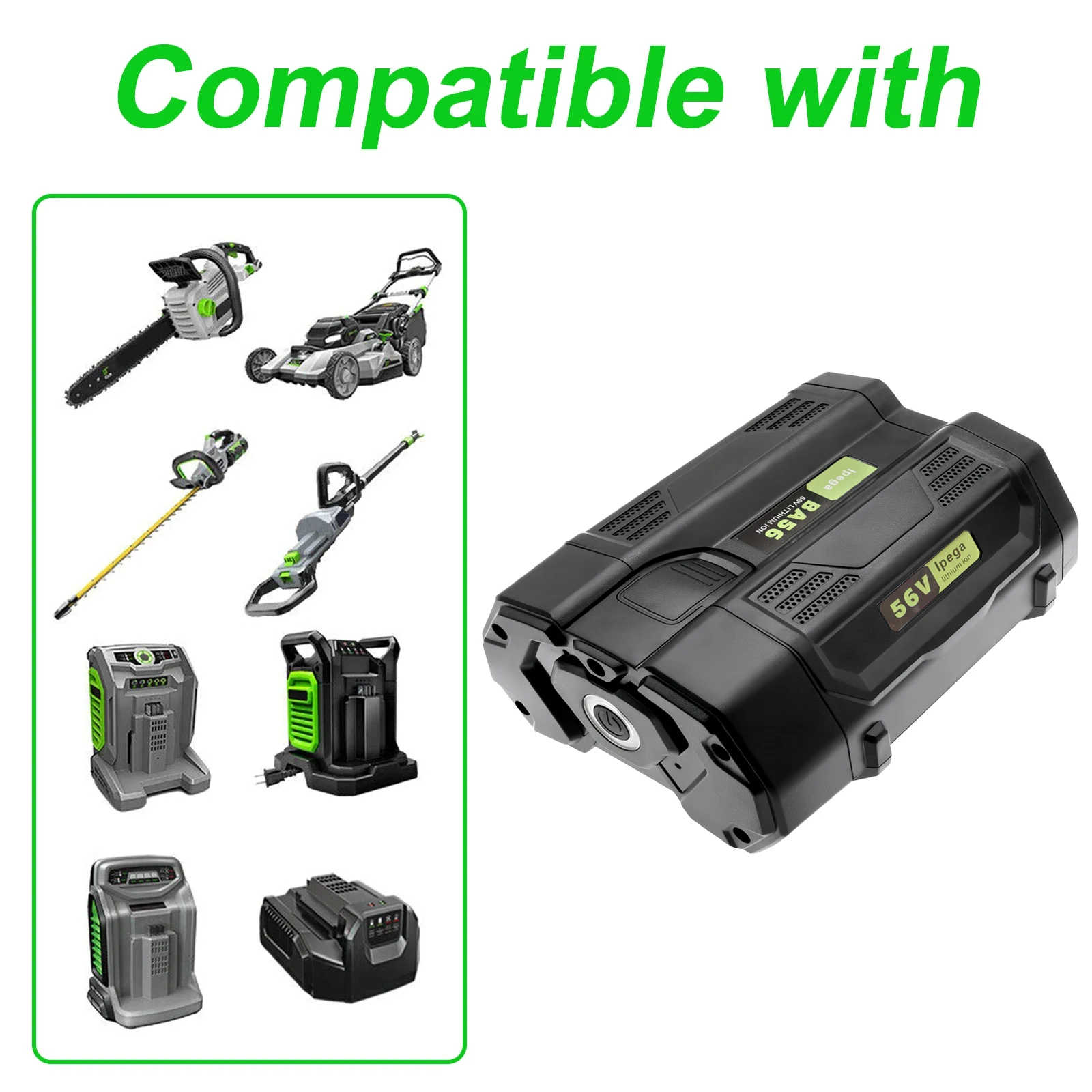 Фото Сменный аккумулятор для EGO BA2800 56 В 4,0-8,0 Ач, совместимый для EGO BA2800T BA4200 BA4200T BA1400 BA1400T BA5600T BA2240 BA1120 №2
