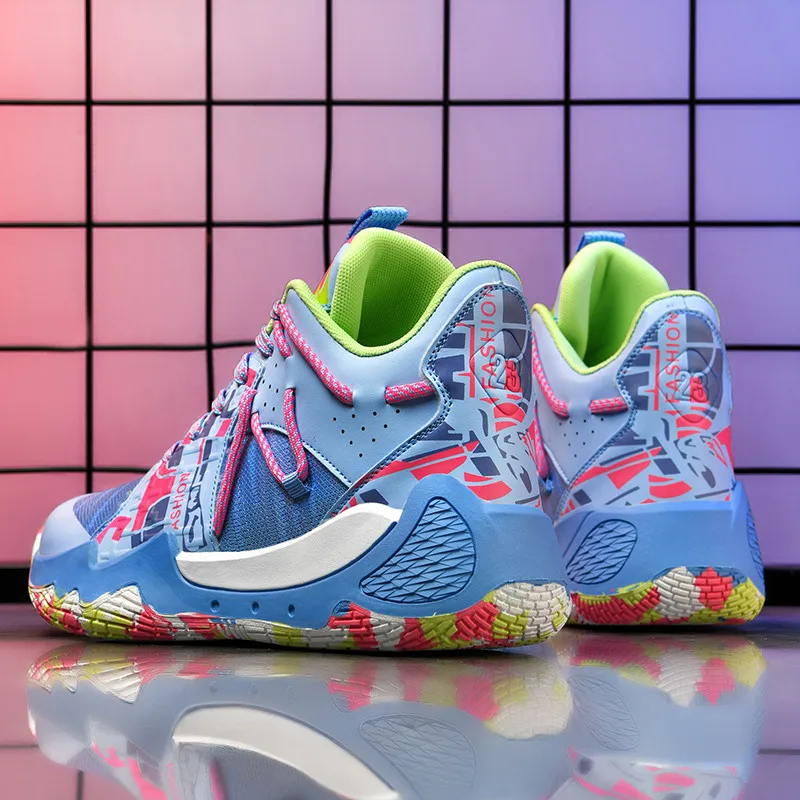 Fashion Streetwear Basketball Shoes Men Anti-skid High-Top Sneakers Men Breathable Couple Basketball Boots Man Athletic Shoes