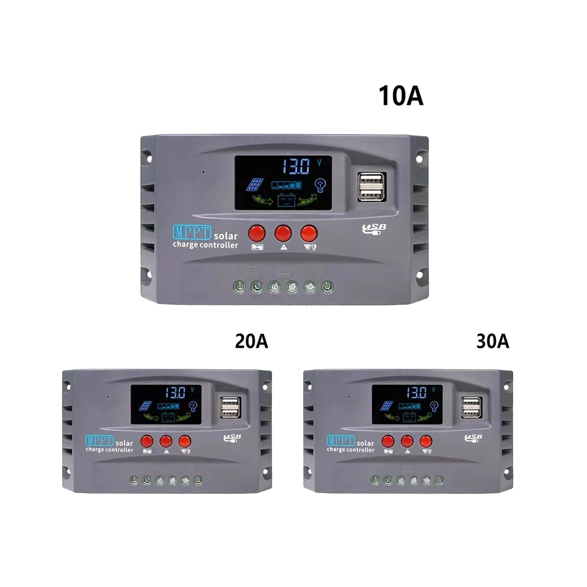 Контроллер заряда солнечной батареи 12 в 24 MPPT умный дисплей Стабилизация