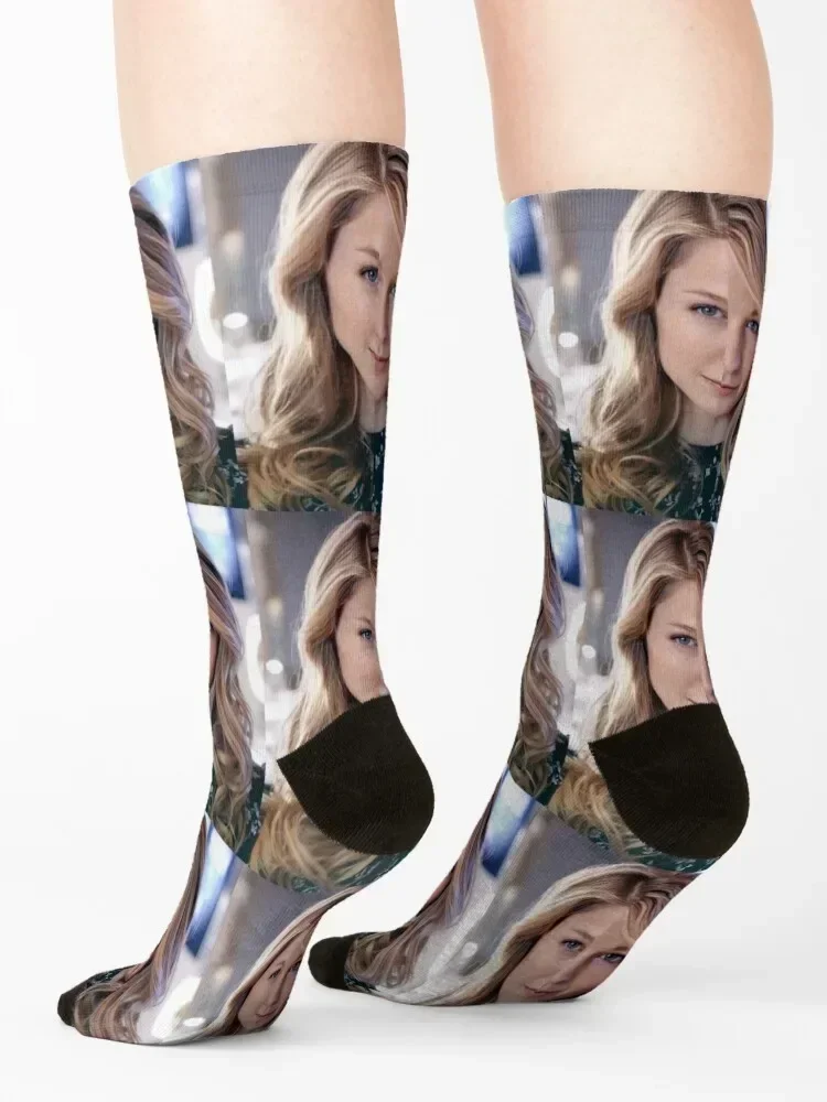 Melissa Benoist Носки мужские Чулки милые профессиональные носки для бега Роскошные
