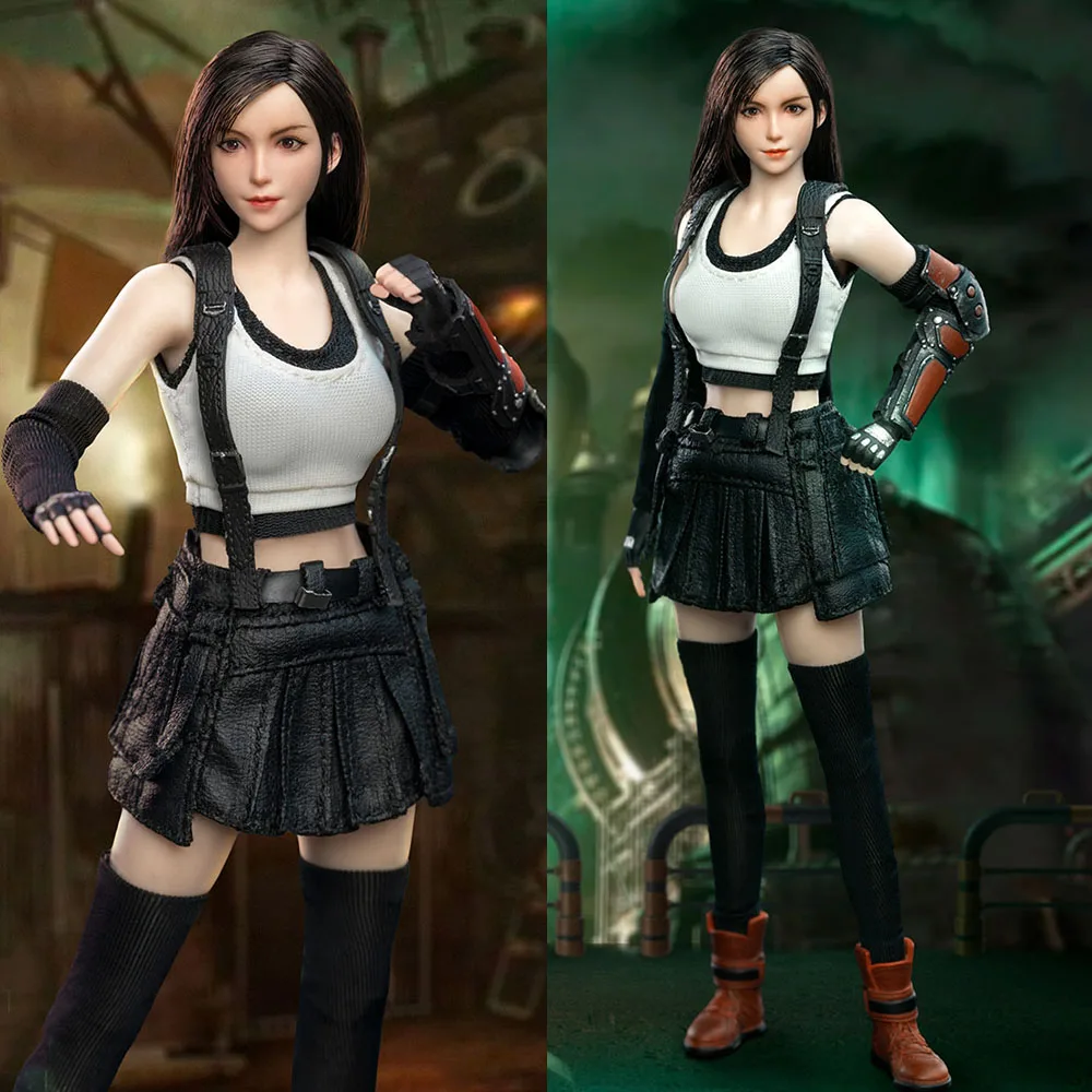 

In Stock SHARKTOYS SK005 1/12 Fantasy Female Warrior Tifa Figure Model 6'' Soldier Action Figure Body Doll Full Set Collectible