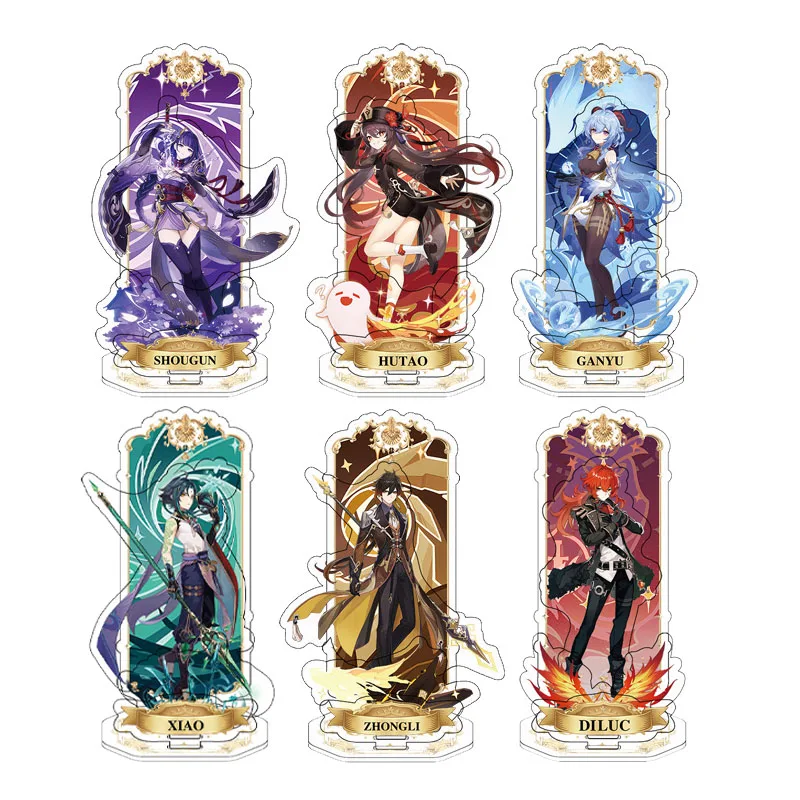 

Anime Genshin Impact Figure Hutao Klee Venti Yae Miko Zhongli Raiden Shogun Multi-layer Acrylic Stand Model Plate Cosplay Gifts