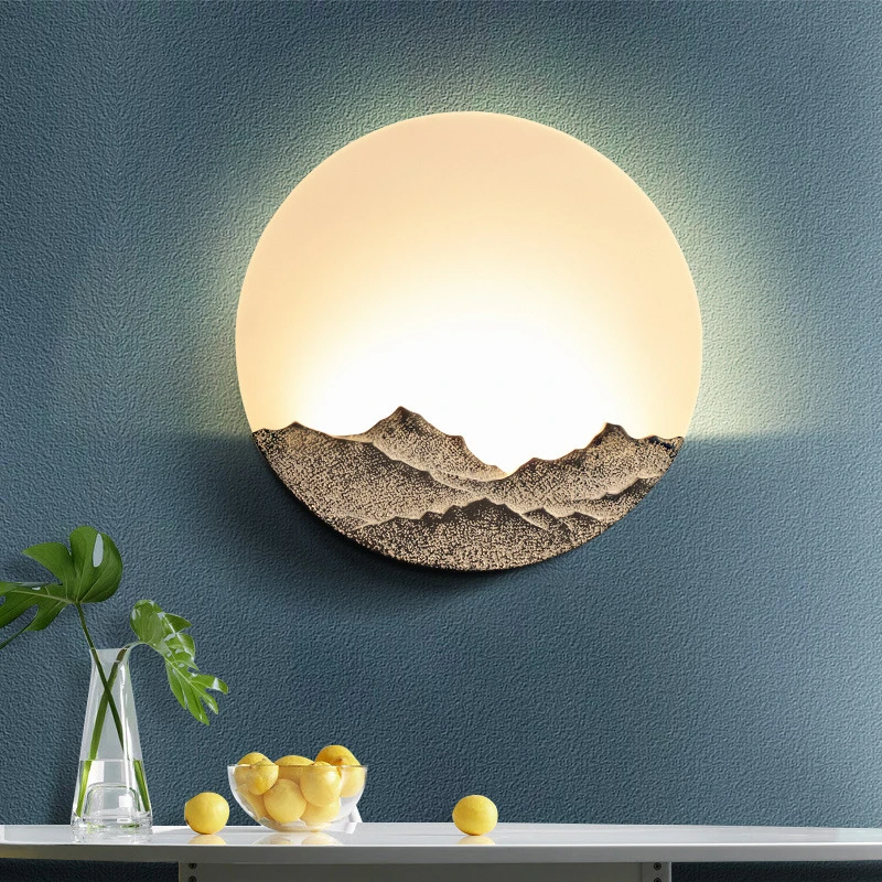 

New Chinese Full Moon Lighting Personalized Bedroom Bedside Lights Simple Home Decoration Lamp High Transmittance LED Fixtures