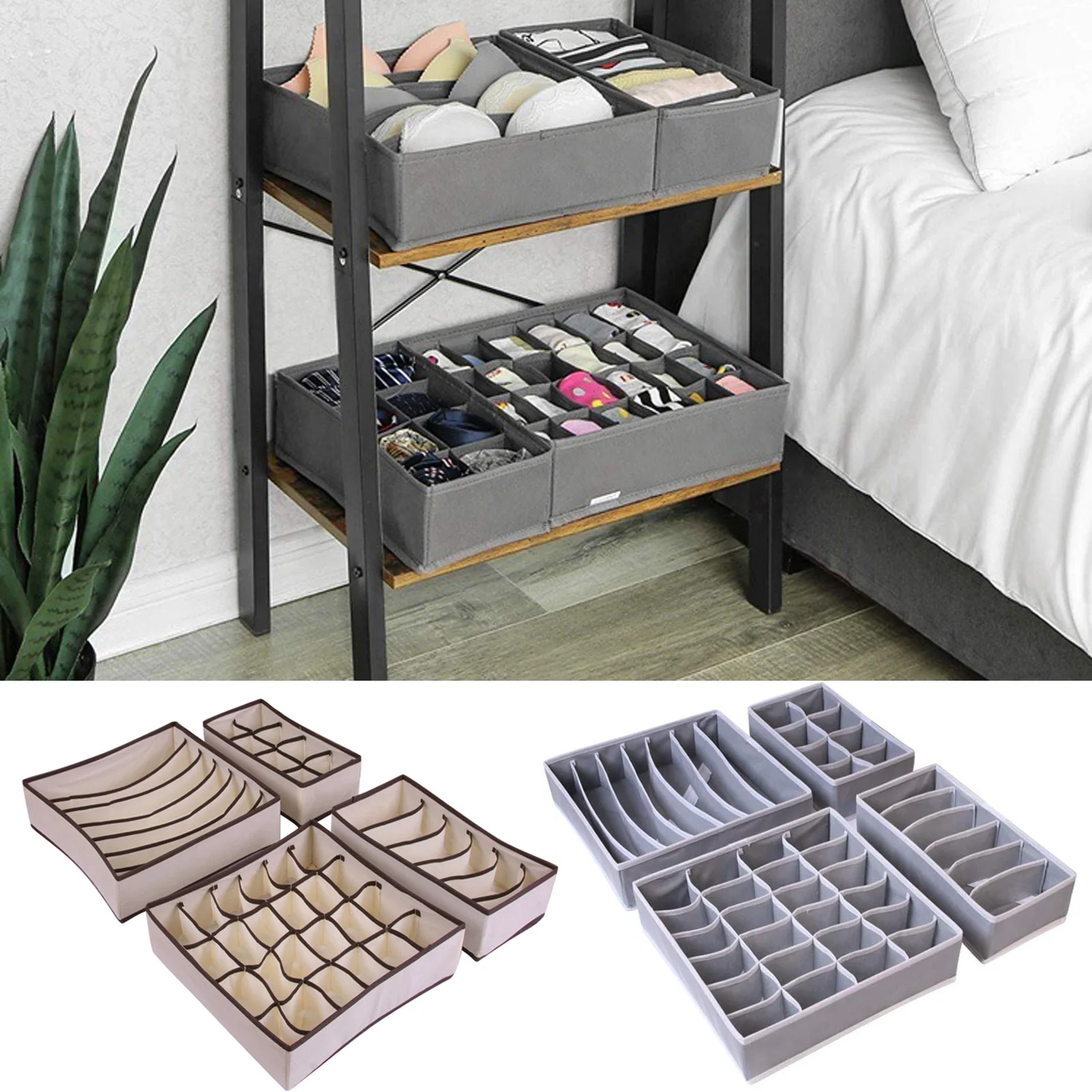

Drawer Divider 4 Set Underwear Organizer Fabric Foldable Cabinet Closet Bra Organizers Drawer Organizers Clothes For Lingerie