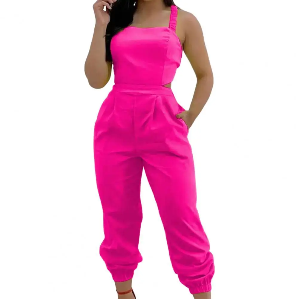 

Backless Fabulous Lace Up Women Romper All Match Women Jumpsuit Wear-resistant for Dating