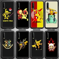 funny transform pikachu phone case for huawei p20 p30 p40 lite e pro mate 40 30 20 pro p smart 2020