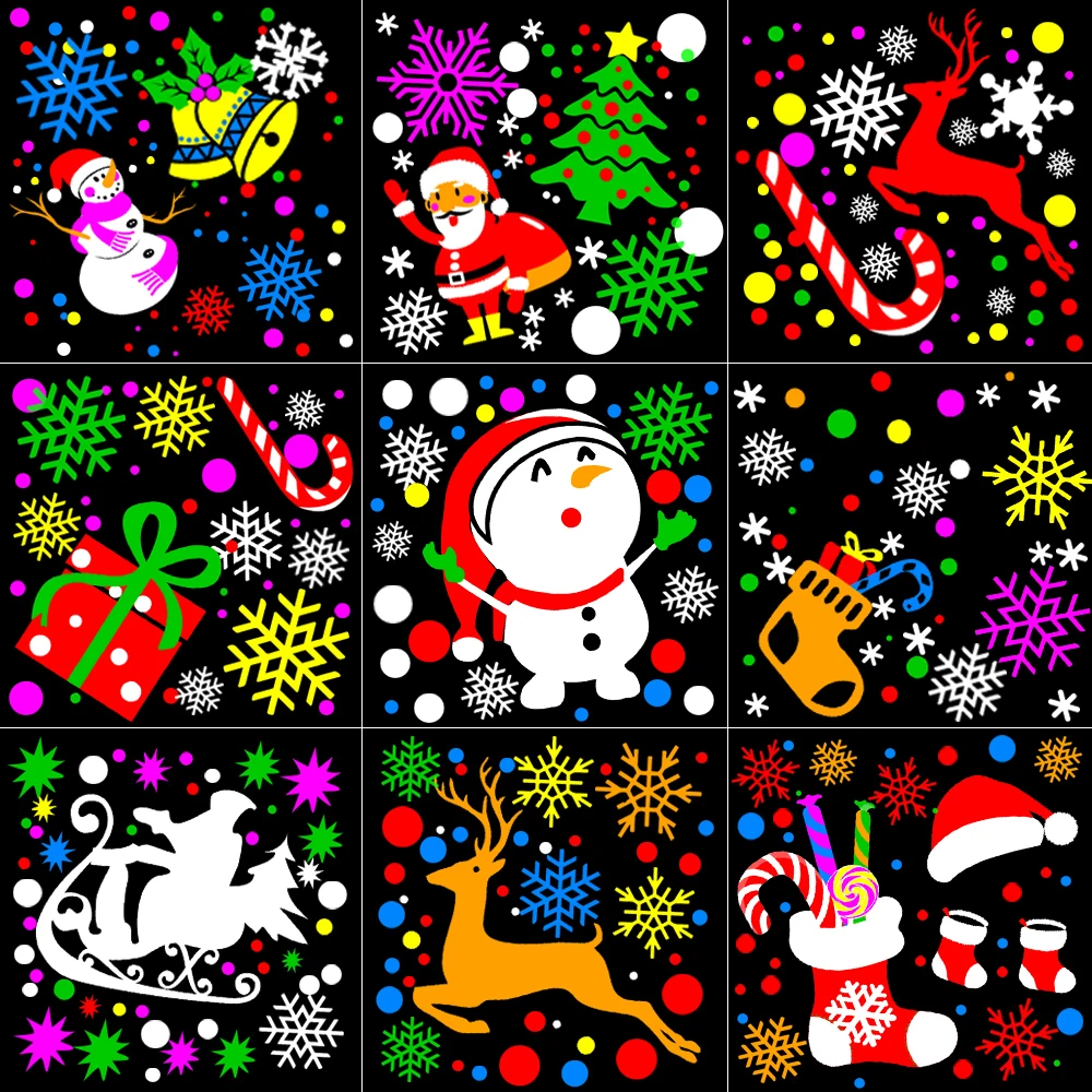 

16 Figure LED Stage Lights LED Snowflake Light Color Snowstorm Projector Christmas Atmosphere Holiday Family Party Special Lamp