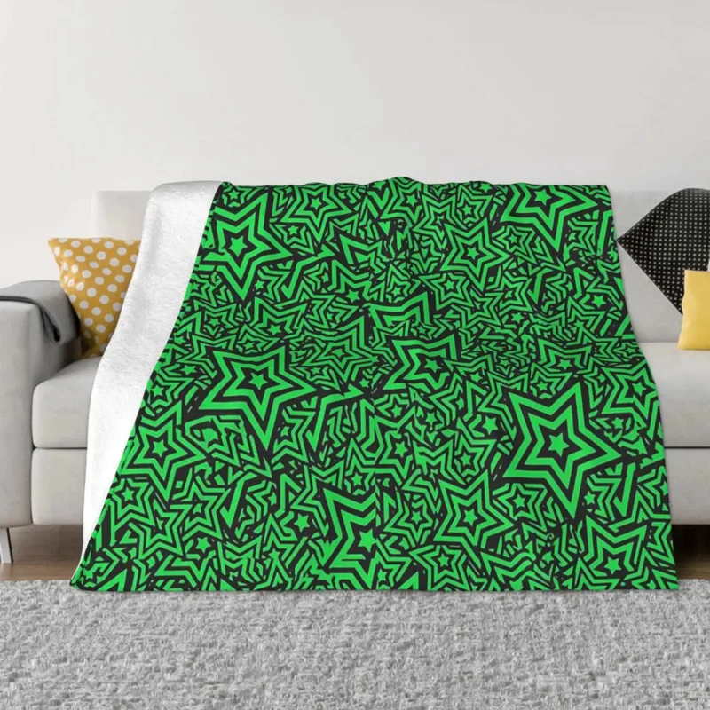 

Одеяло для игр Persona 5 P5, Фланелевое, весенне-осеннее, зеленое, с рисунком звезд, теплое, зимнее, постельное белье