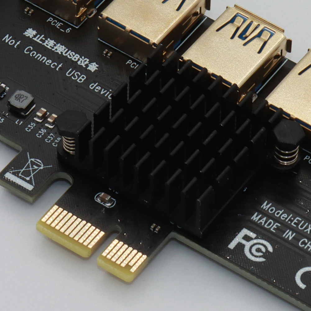 PCI-E переходная карта 1-7 PCI Express множитель PCIE от 1 до 4 портов USB переходник радиатор