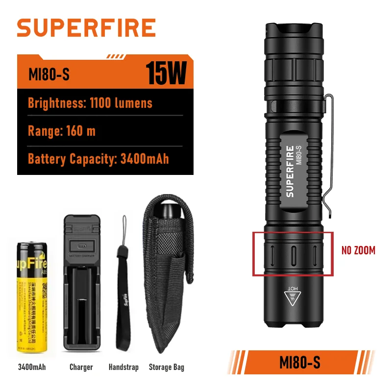 

SUPERFIRE MI80-S 15 Вт фонарик