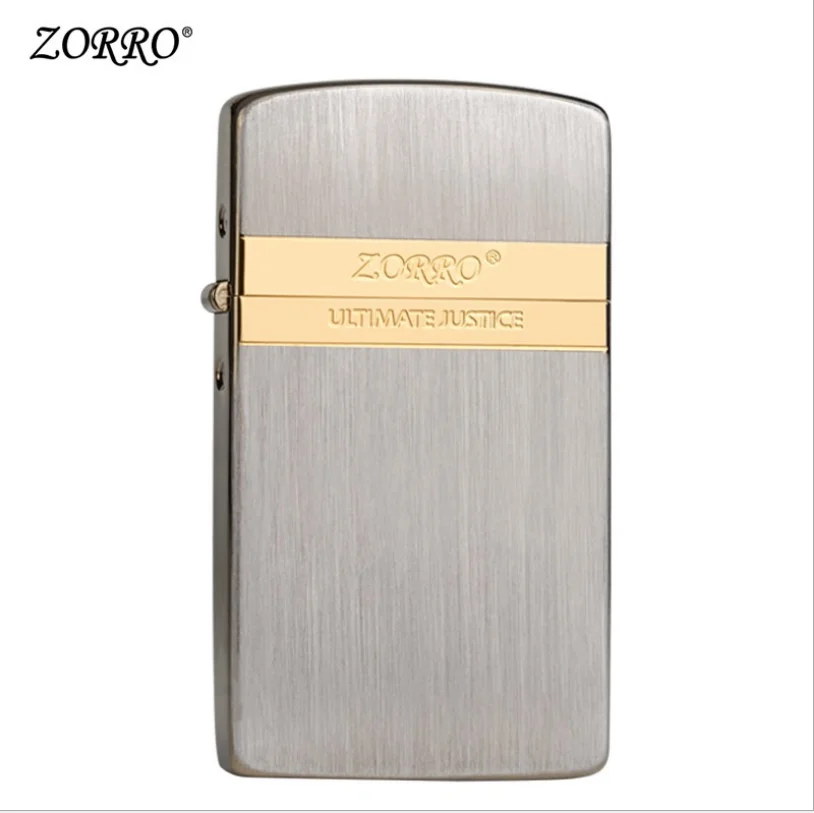 

Zorro ultra-thin kerosene lighter creative metal wheel windproof gasoline lighter cigarette accessories oil 5.8cm 53g