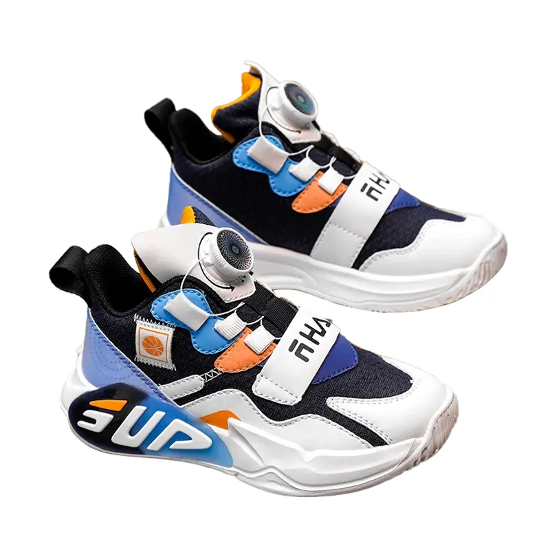 

Легкие удобные беговые кроссовки DAFENP MD, детская кожаная обувь с двумя хлопковыми поворотными кнопками, модные спортивные баскетбольные кро...