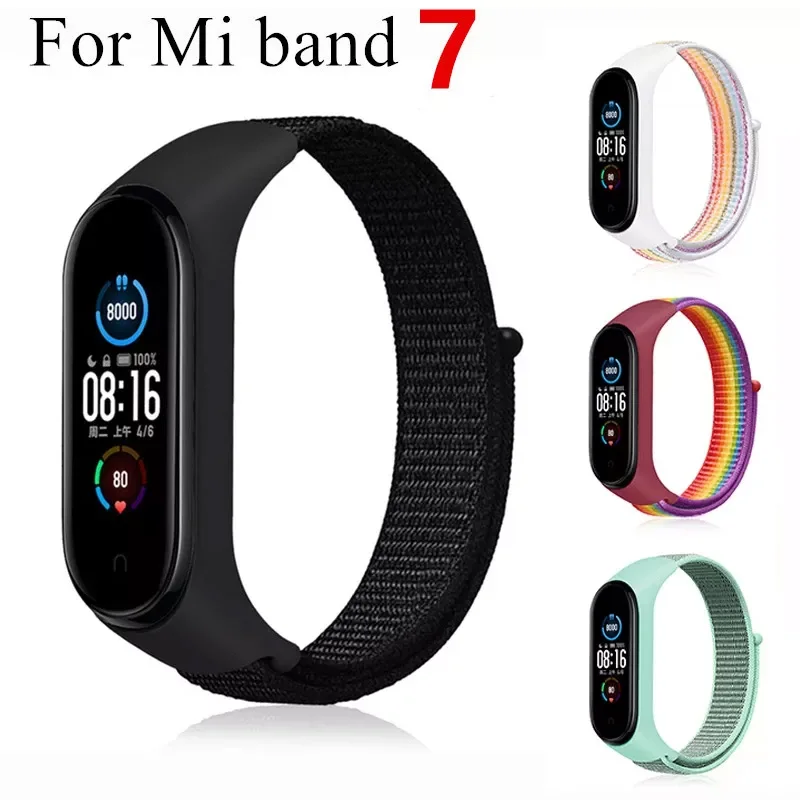 

Ремешок для Mi Band 5 6 7, нейлоновый Плетеный соло-браслет, браслет для Miband4 Miband5, браслет для Xiaomi Mi Band 4 5 6 7