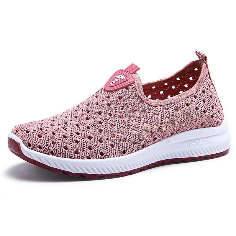 

2022 Summer Women's Hollow Out Sports Shoes Sneakers Shoes Fashion Breathable Leisure Walk Soft and Comfortable