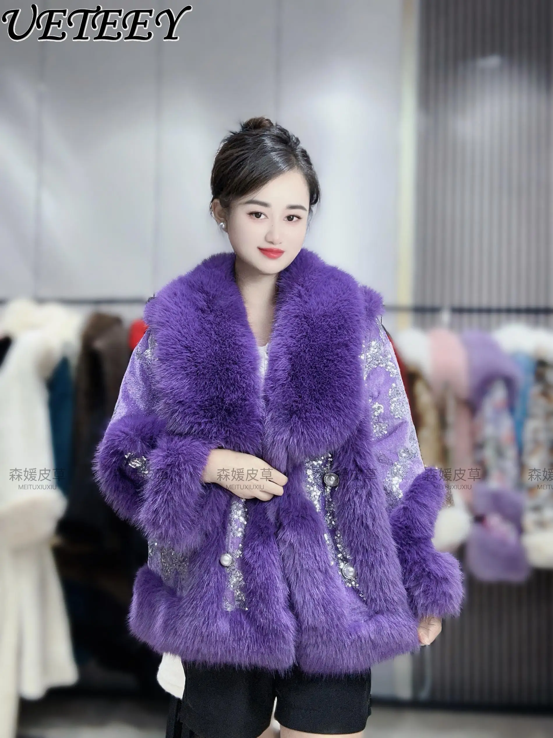 Новая шуба из искусственного меха флиса зимняя модная пуховая тяжелая