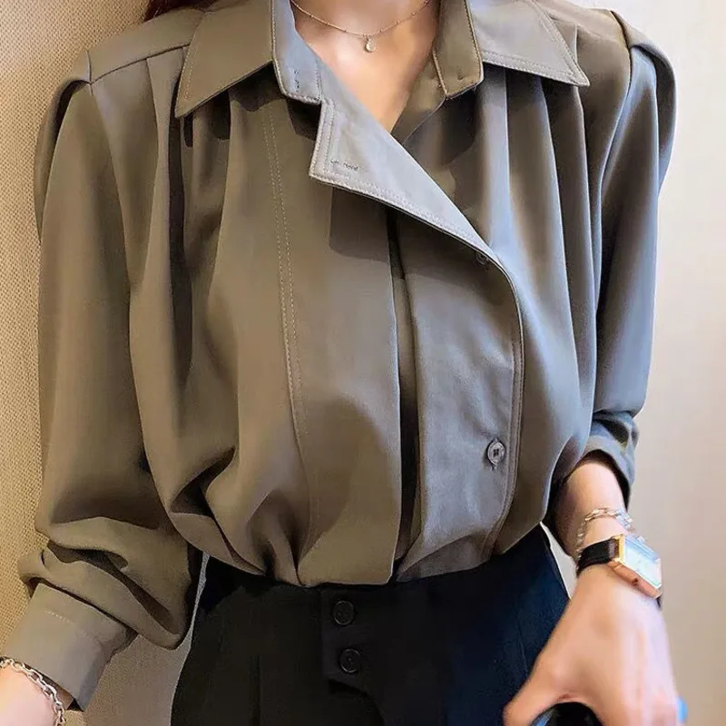 

Vintage Women's Autumn And Winter New Design Sense of Minority Versatile Loose Port Style Shirt Coat