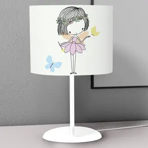 Cute Princess Butterfly Kids Bedroom Nightstand Night Desktop Lamp Decorative Lampshade Book Reading Light Lantern Bedside
