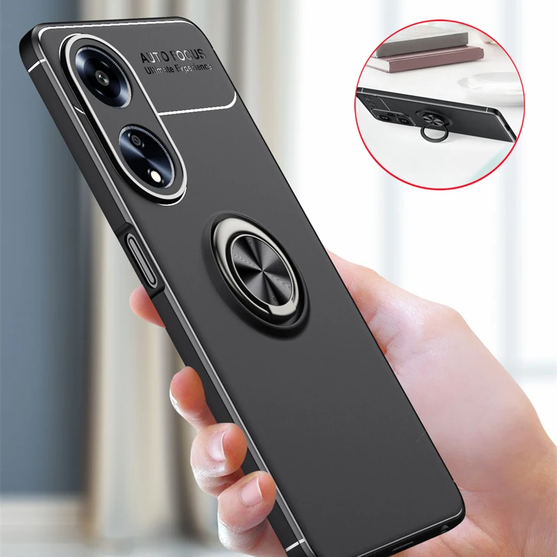 

For OPPO A98 5G Case Cover OPPO A98 5G A 98 Capas New Shockproof Phone Bumper Back Soft Ring Magnetic Holder Fundas OPPO A98 5G