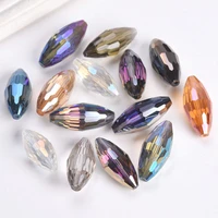 5pcs 35mm x 16mm big oval rugby shape faceted crystal glass loose crafts beads for jewelry making diy