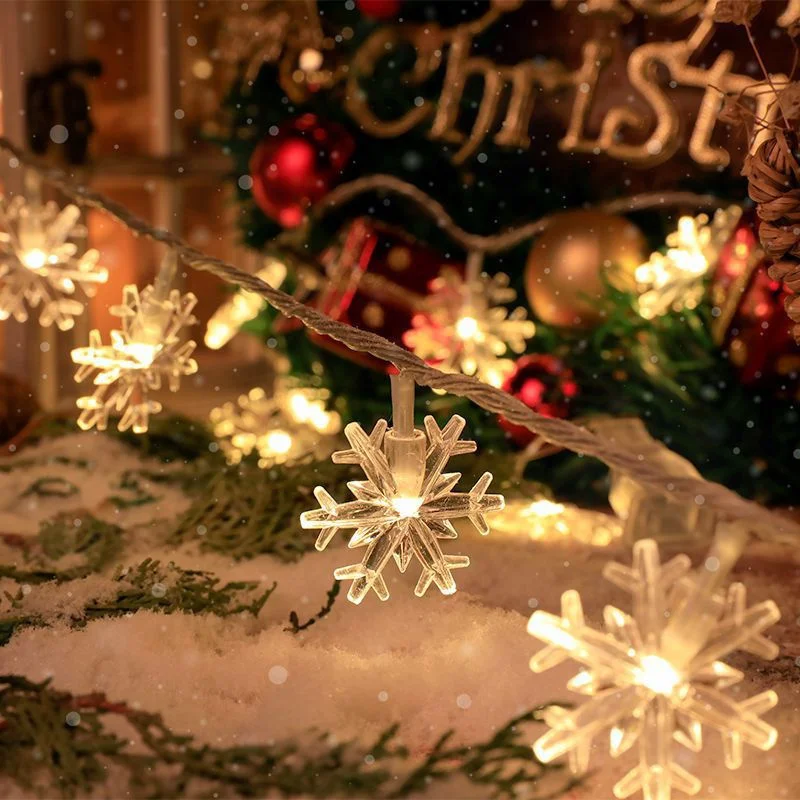 

3m 6m 10m Christmas Snowflake LED String Light Garland Xmas Decoration Party Home Xmas Santa Claus Gifts Happy New Year Navidad