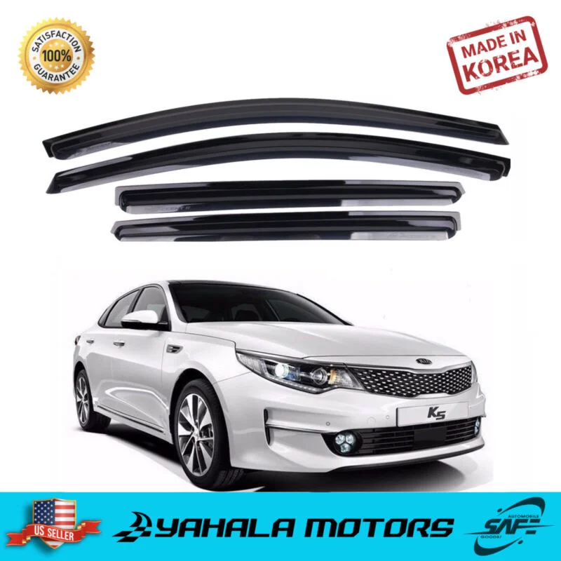 

Smoke Window Sun Vent Visor Rain Guards Deflectors set for 2016 -2020 Kia Optima