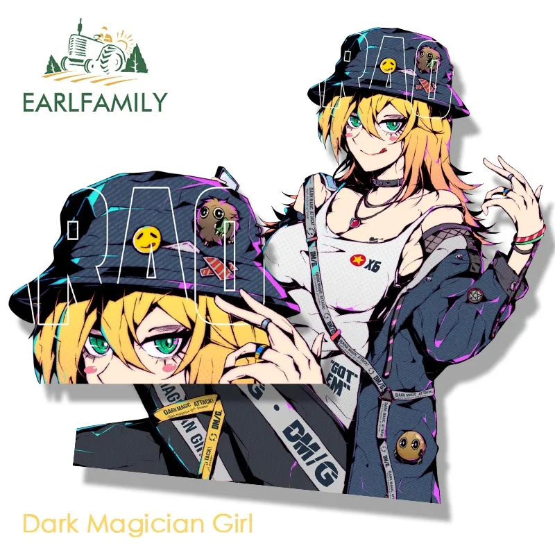 

EARLFAMILY Streetwear Dark Magician Girl Car Sticker Cartoon Peek Anime Sketch Waifu Decal JDM Dark Magic Attack Fanart Stickers
