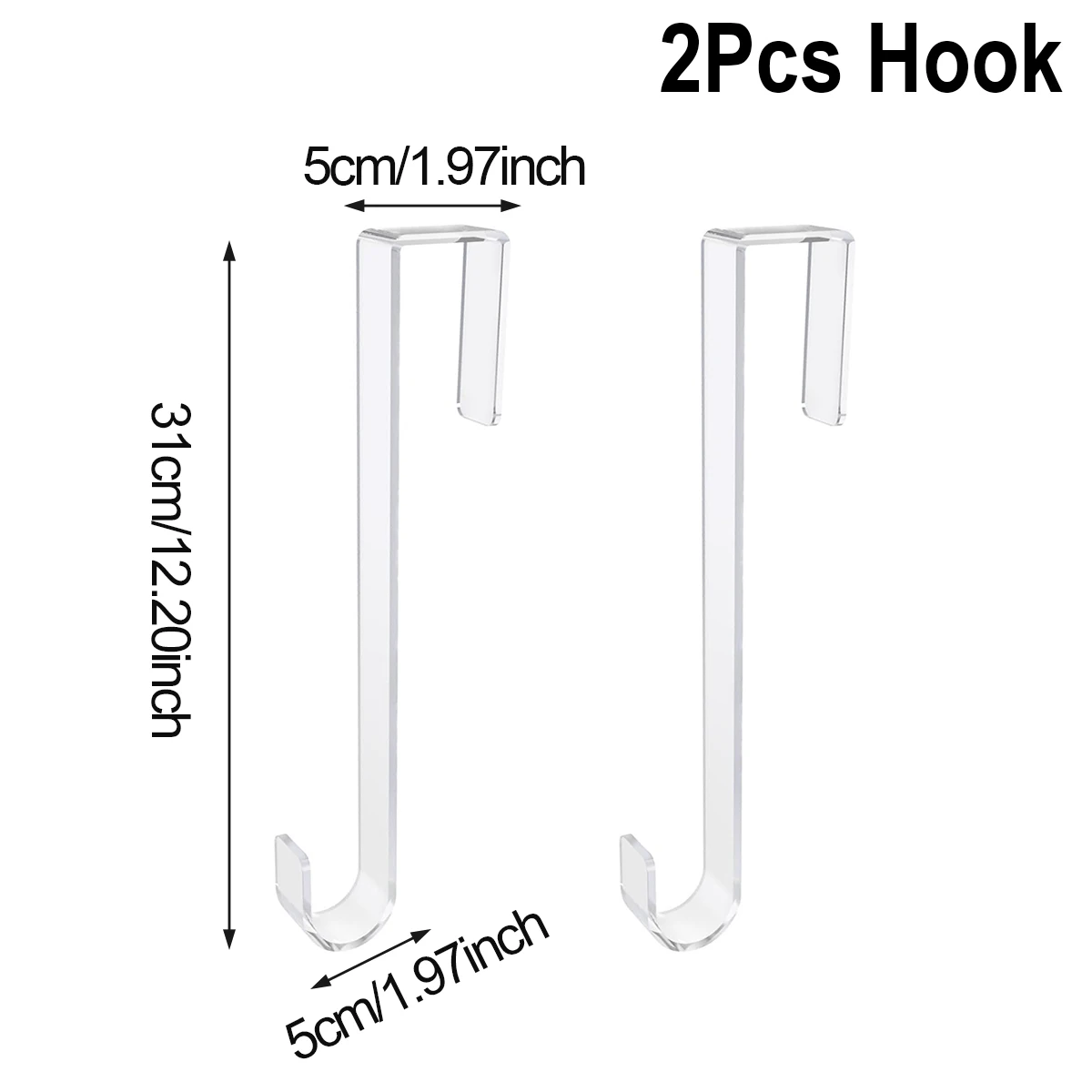 

2 шт., вешалка для рождественского венка, передняя дверь, домашнее рождественское украшение, прозрачный пластиковый рождественский венок, дверной крючок, товары для вечеринок